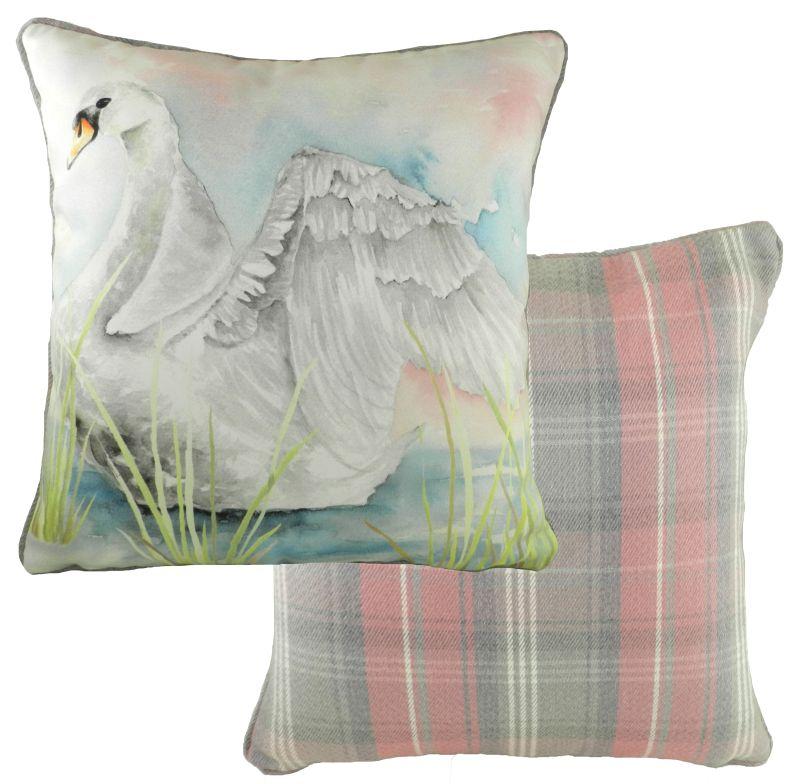 Evans Lichfield Country Manor Collection Piped Cushion Cover: Swan 17x17"
