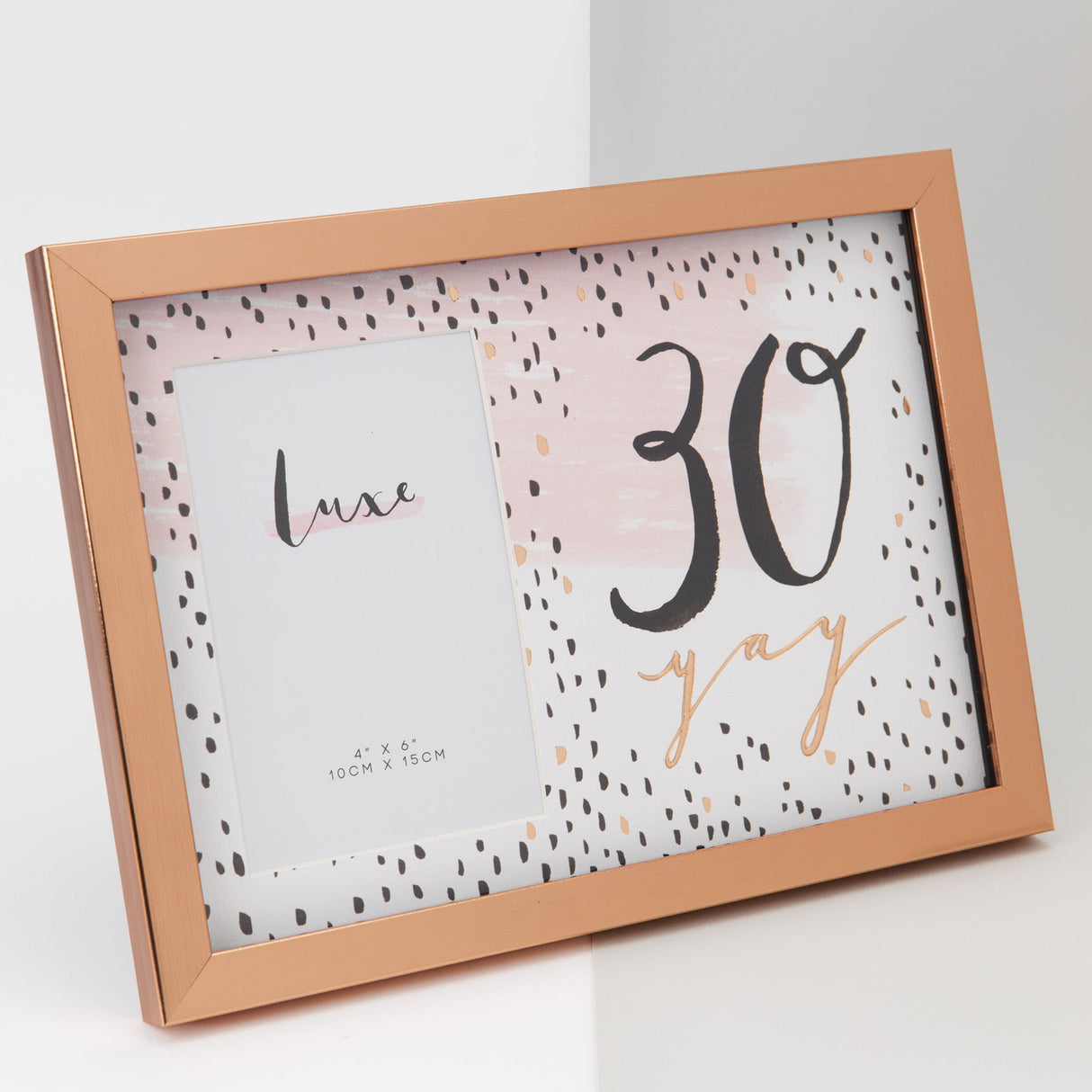 Hotchpotch Luxe Rose Gold Birthday Photo Frame 4x6" - 30 (Female)
