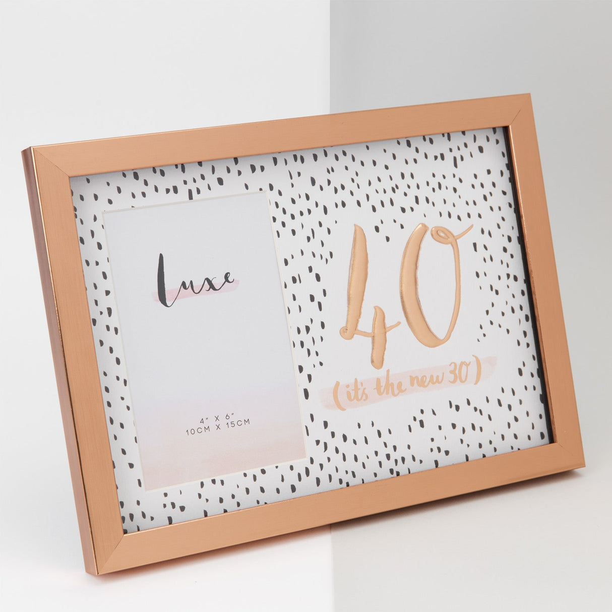 Hotchpotch Luxe Rose Gold Birthday Photo Frame 4x6" - 40 (Female)