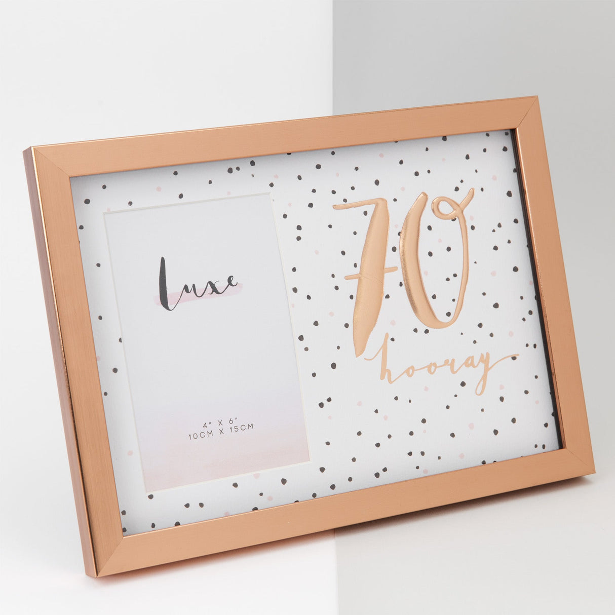 Hotchpotch Luxe Rose Gold Birthday Photo Frame 4x6" - 70 (Female)