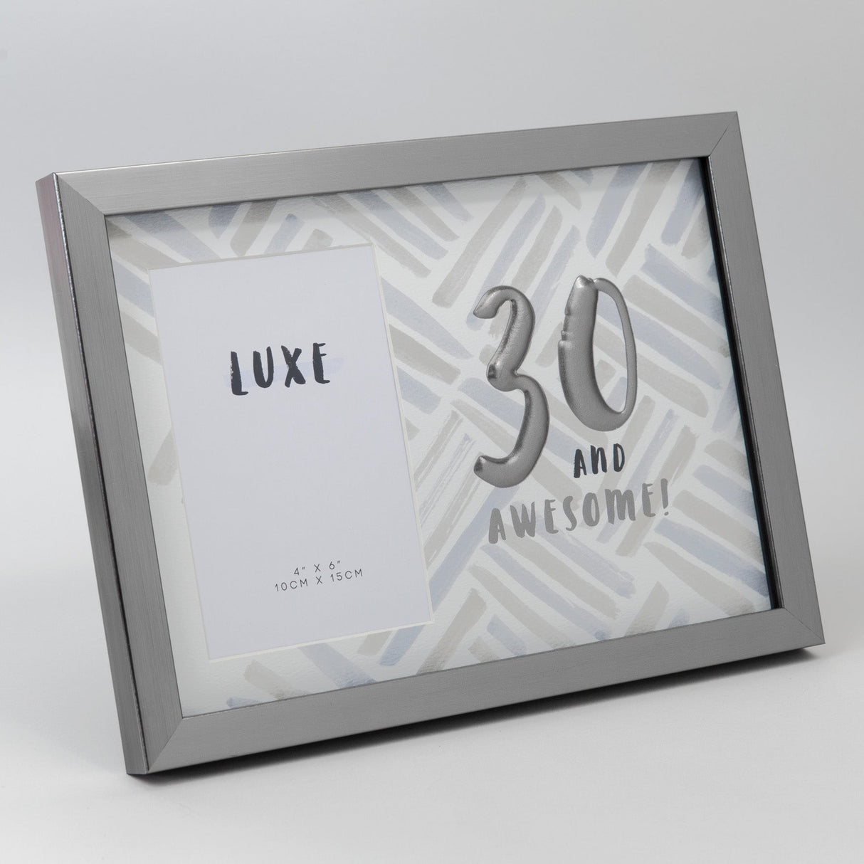 Hotchpotch Luxe Birthday Gunmetal Photo Frame 4x6" - 30 (Male)