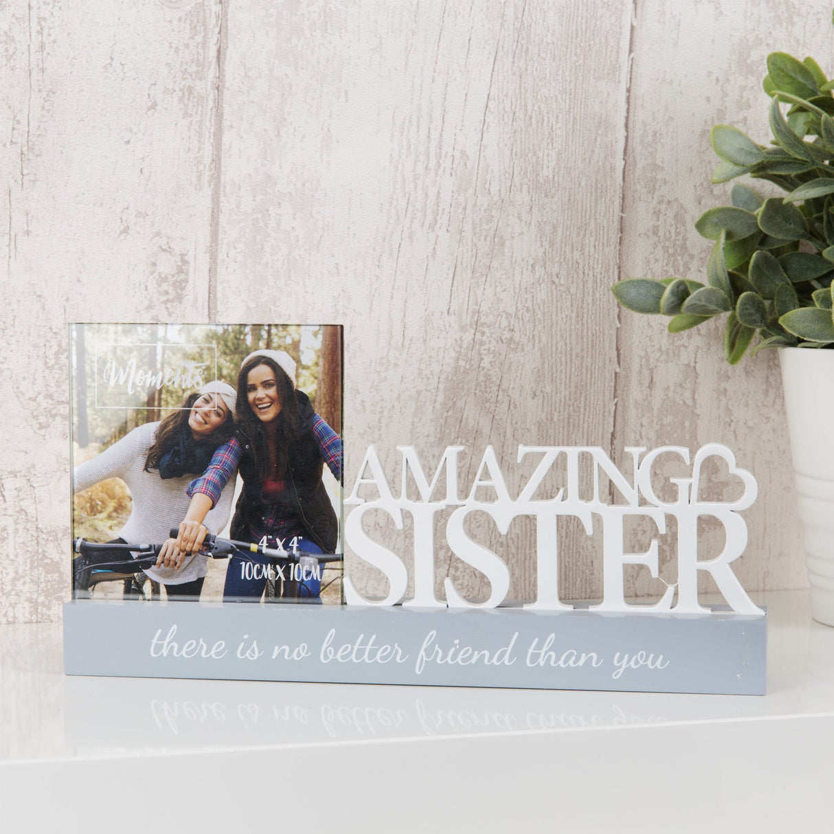 Celebrations Sentiment Word Block Photo Frame 4x4" - Amazing Sister
