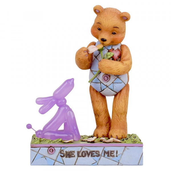 Button & Squeaky by Jim Shore Figurine - She Loves Me! (Button in Love)
