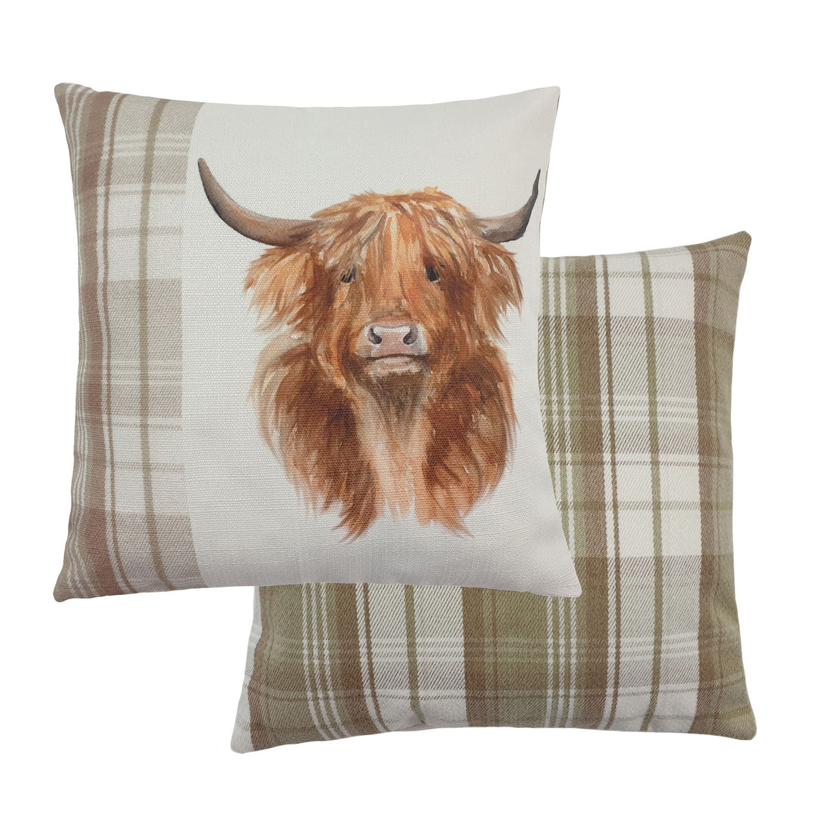 Evans Lichfield Hand Painted Animals Collection Cushion Cover: Highland Cow