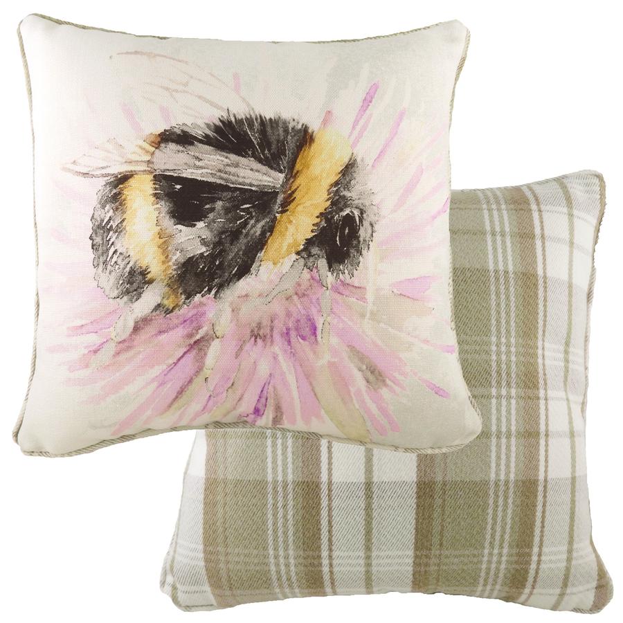 Evans Lichfield Watercolour Collection Piped Cushion Cover: Bee 17x17"