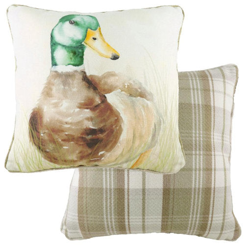 Evans Lichfield Watercolour Collection Piped Cushion Cover: Mallard 17x17"