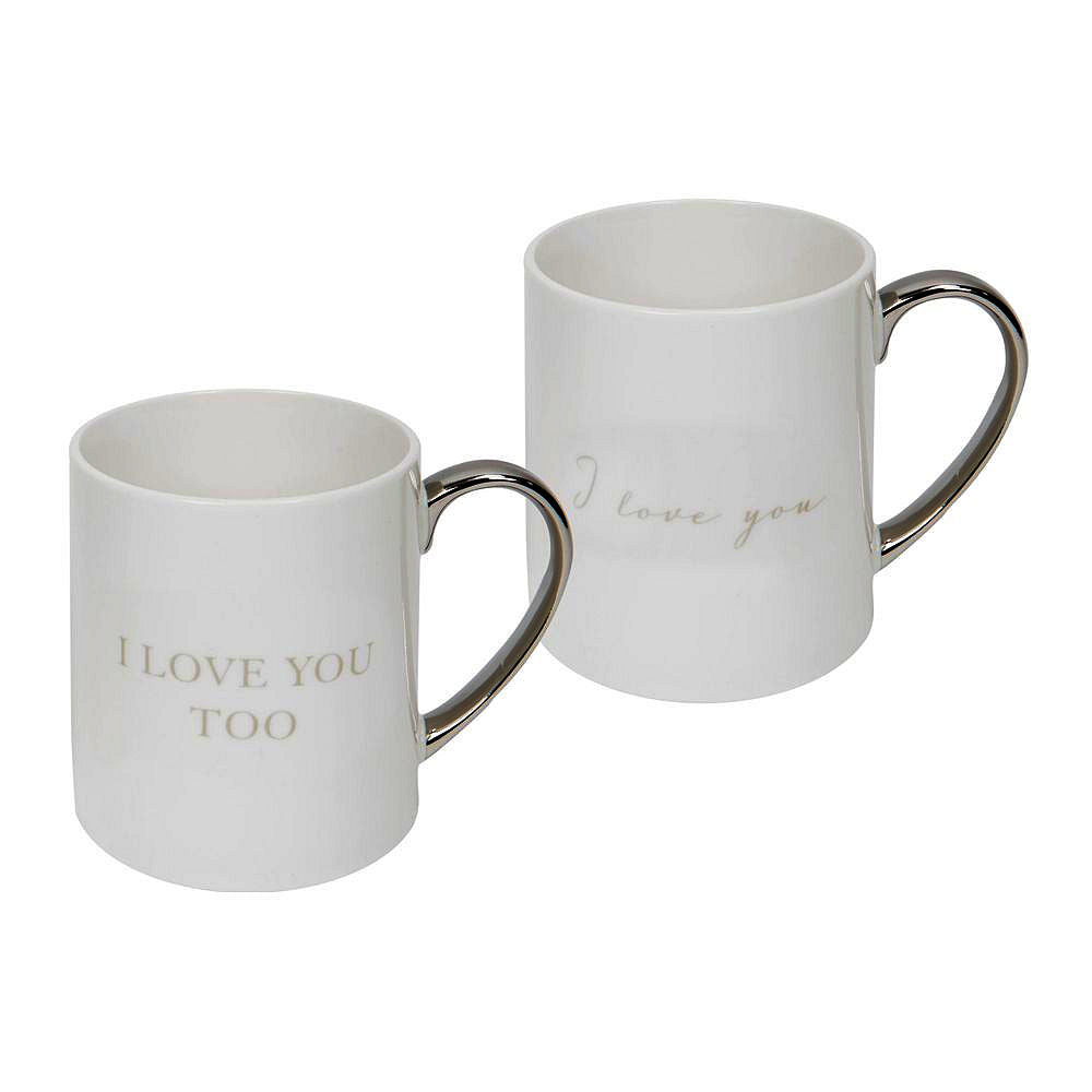 Amore Bone China 2 Mugs Gift Set - I Love You & I Love You Too