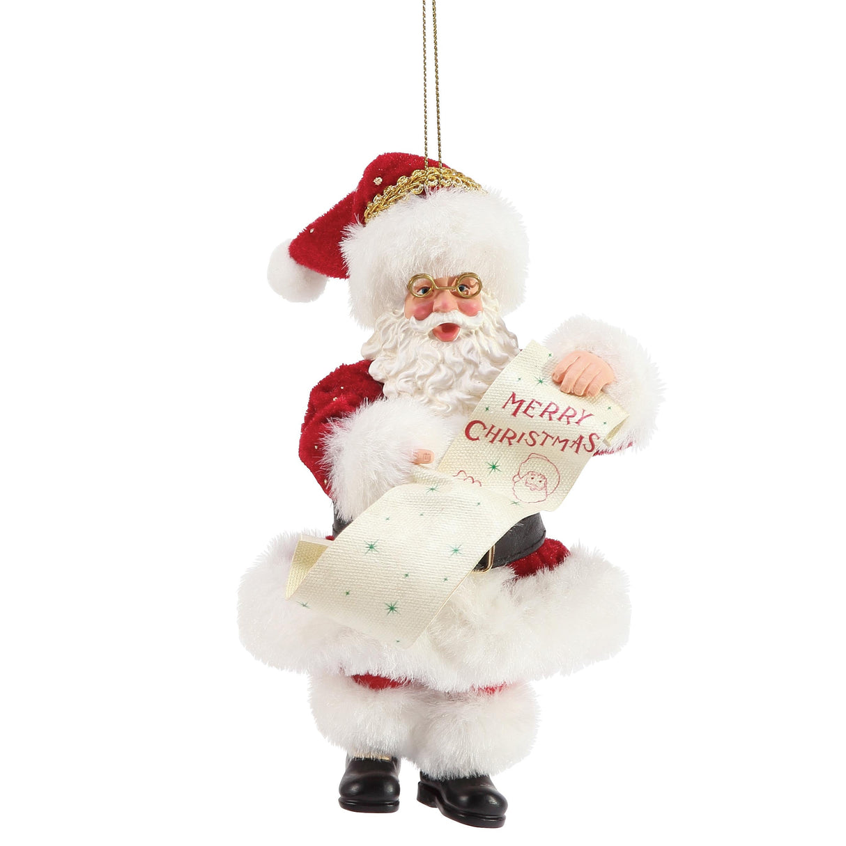 Possible Dreams Santa Hanging Ornament - Merry Christmas