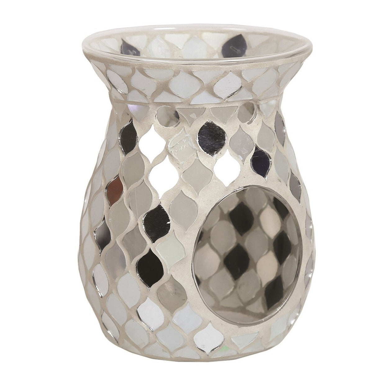 Aroma Wax Melt Burner - Pearl & Silver Teardrop