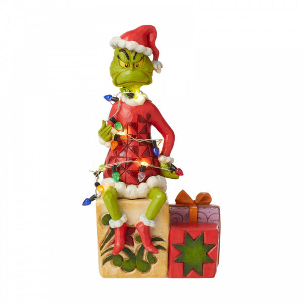 The Grinch by Jim Shore Figurine - Light Up Grinch on Gifts