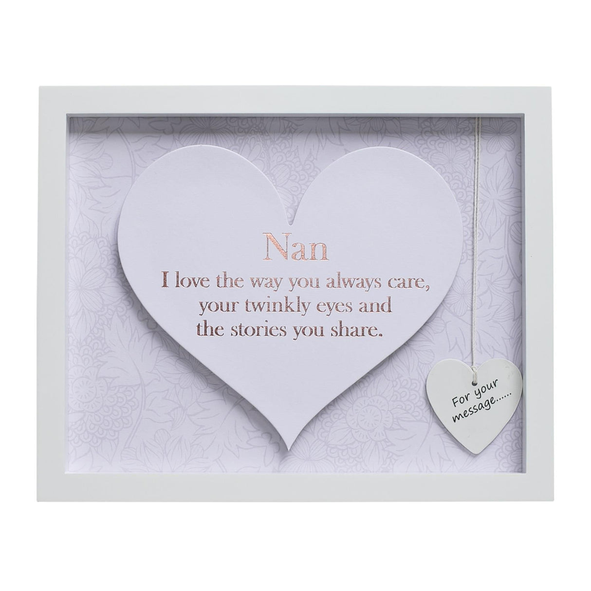 said with sentiment frame with heart, nan design