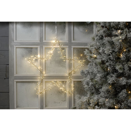Christmas Decoration - Starburst Snowflake Hanging Light Warm White 60cm