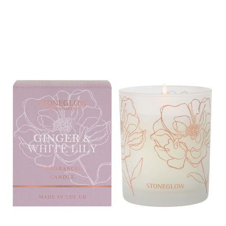 Stoneglow Candles Day Flower Tumbler Candle - Ginger & White Lily