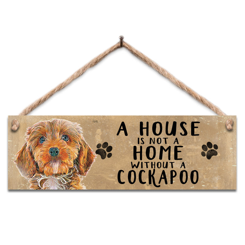 Wooden Sign - Brown Cockapoo Dog