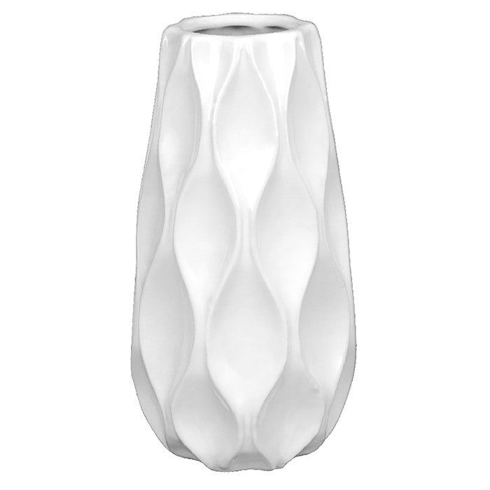 Ceramic Wave Vase Small - White
