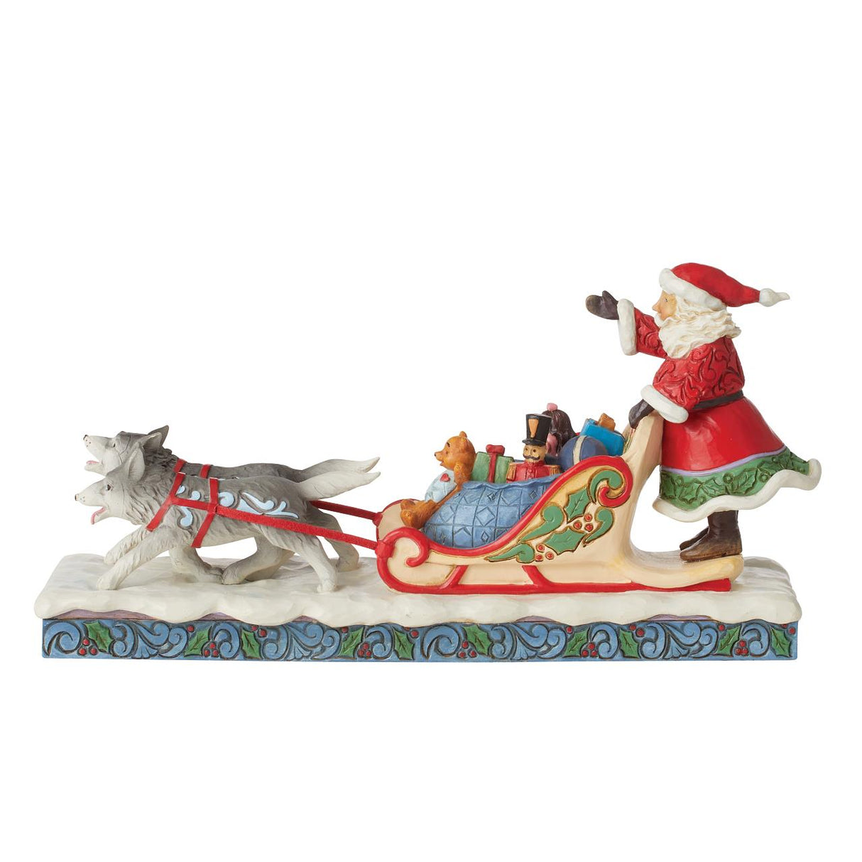 Heartwood Creek Merry Mushing Santa in Dog Sled with Toys Figurine