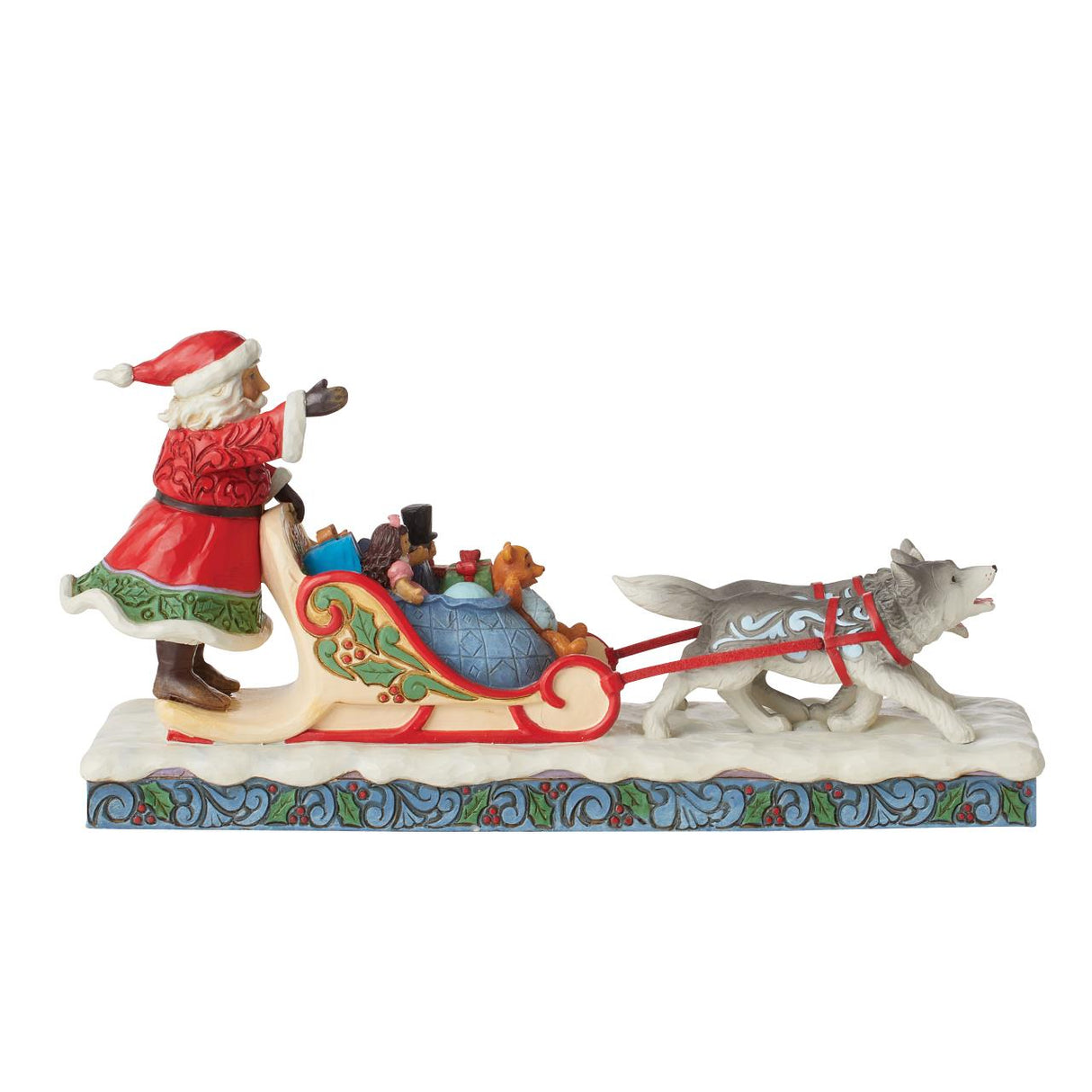 Heartwood Creek Merry Mushing Santa in Dog Sled with Toys Figurine