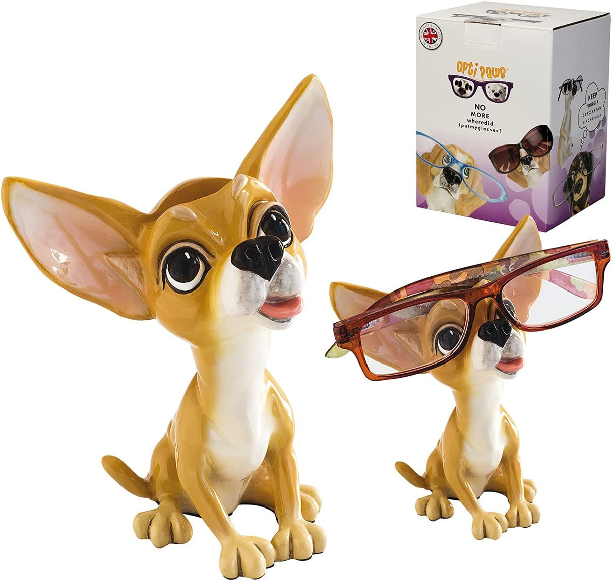 Optipaws Chihuahua Sitting Dog Glasses Holder