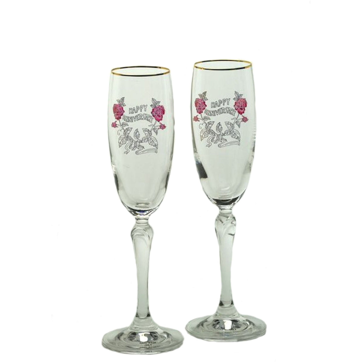 Glass Flutes Set - Happy Anniversary