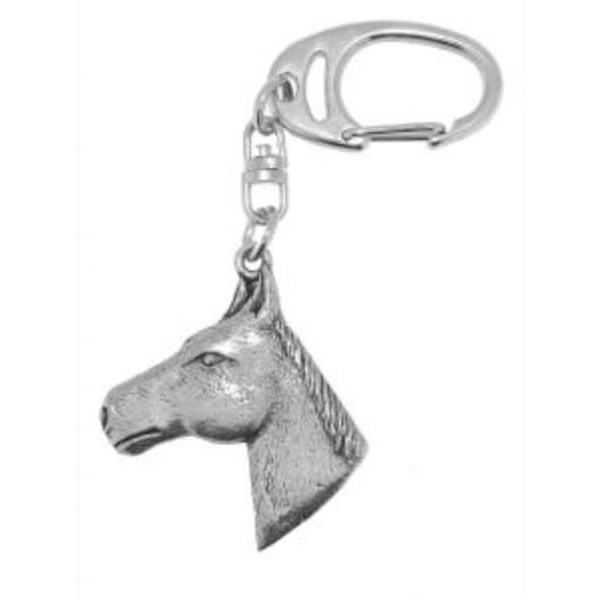 English Pewter Horse Head Keyring Handcrafted Made in UK