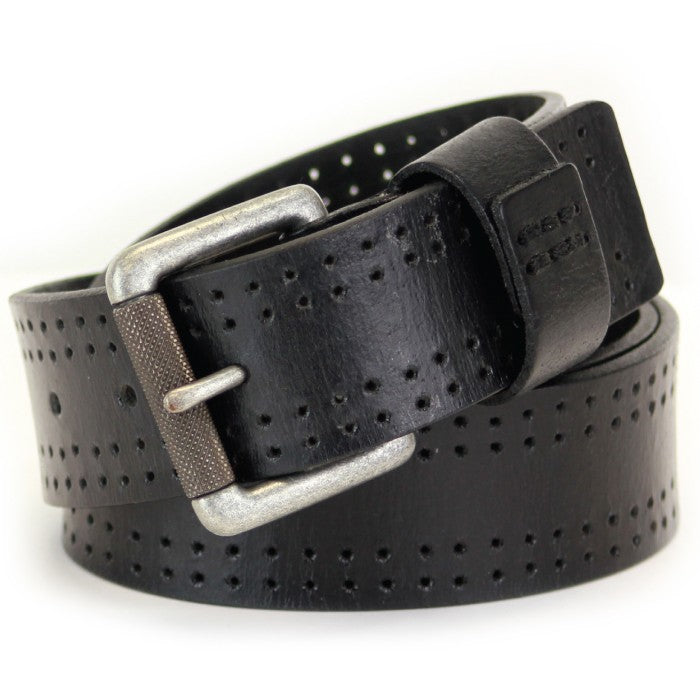 Full Grain Leather Jeans Belt - Black (S)