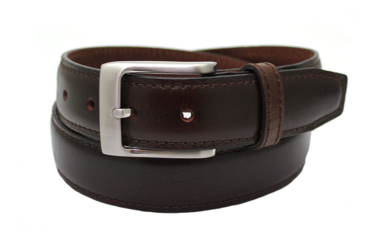 Full Grain Leather Padded Centre Belt - Brown (XL)