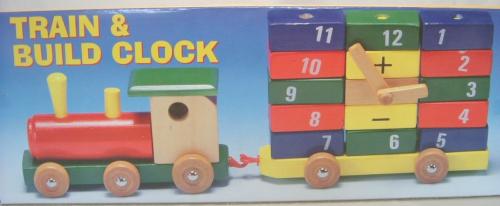 Wooden Toy Clock Train