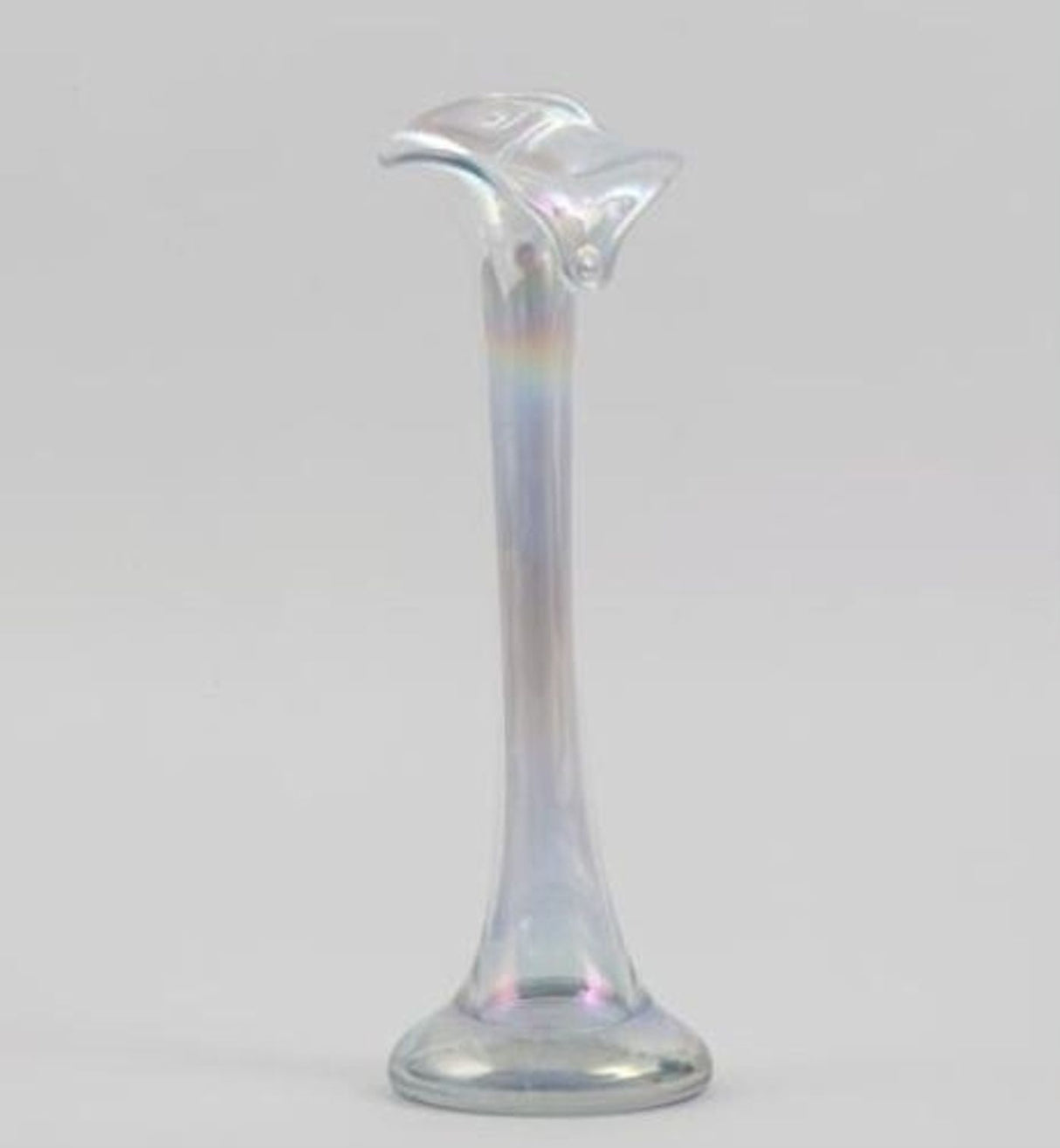 Clear Metallic Tulip Lipped Vase