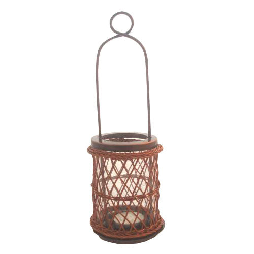 Tea Light Candle Holder - Basket with Handle