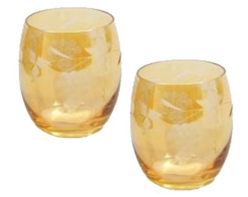Star Glass Classic Cranberry Collection - Whisky Tumbler (Amber) Set of 2