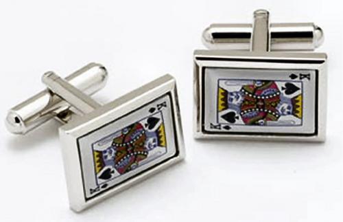 Playing Card Cufflinks - King of Spades