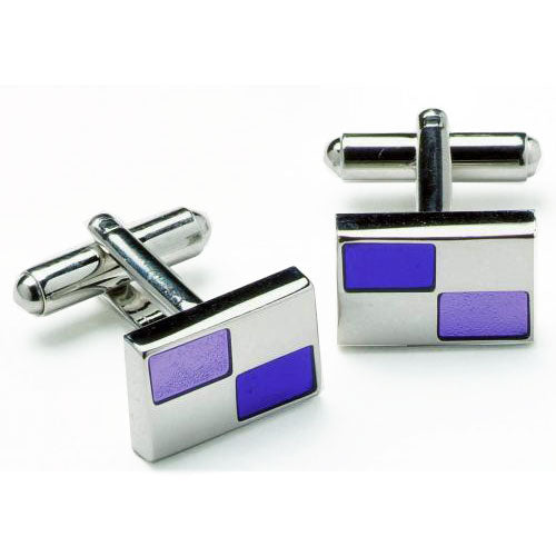 Purple & Silver Dress Cufflinks