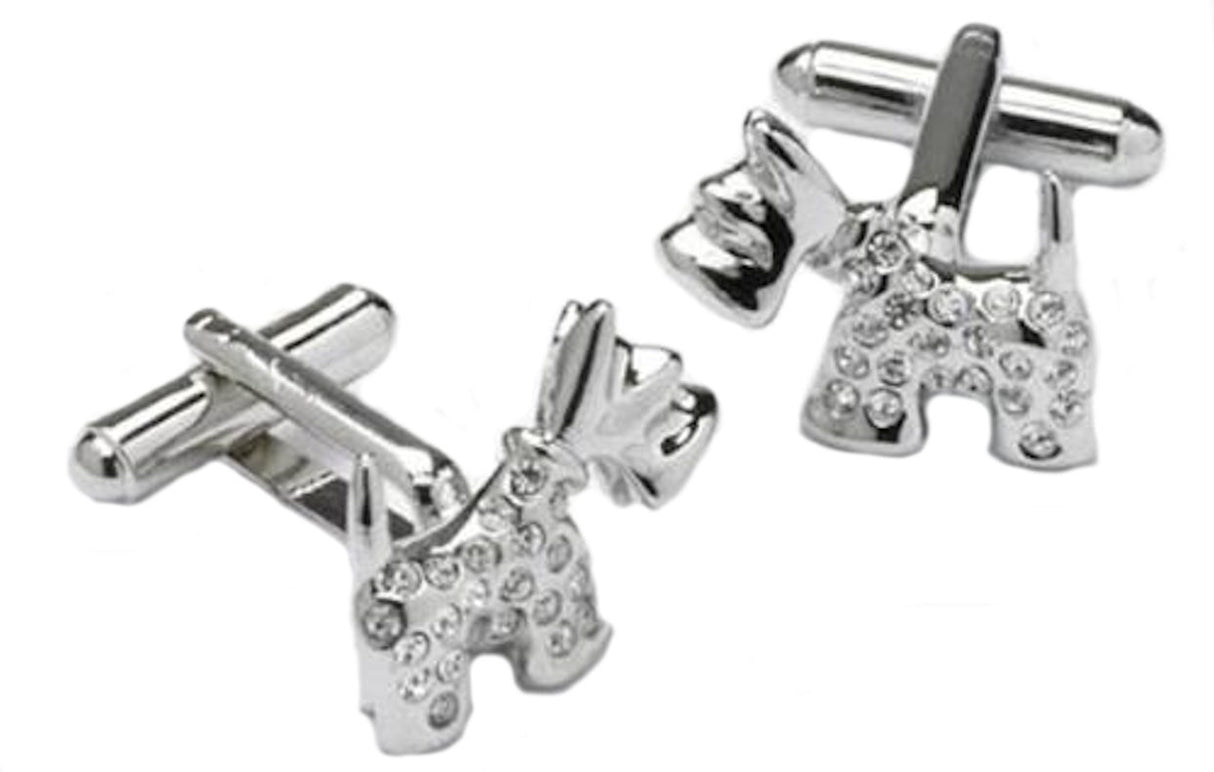 Scottie Dog with Crystals Cufflinks