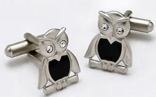Owl with Crystal Eyes Cufflinks