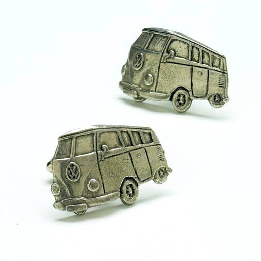 English Pewter Camper Van Cufflinks