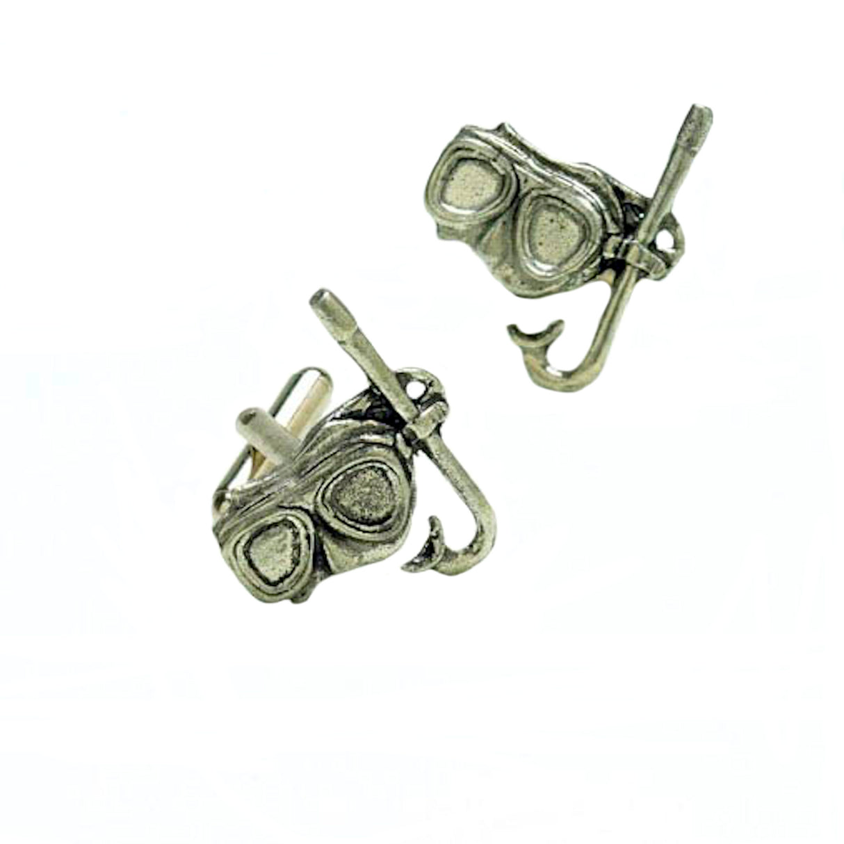English Pewter Mask & Snorkel Cufflinks