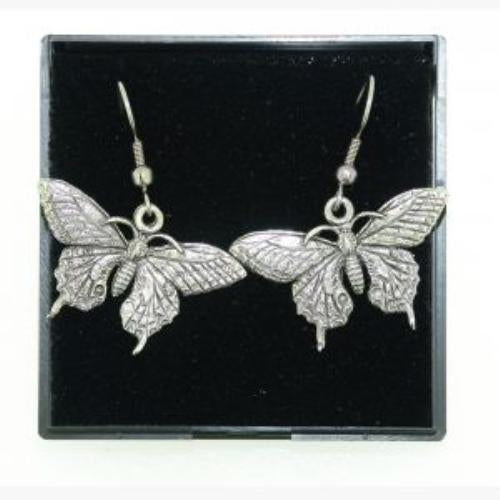 English Pewter Earrings - Butterfly
