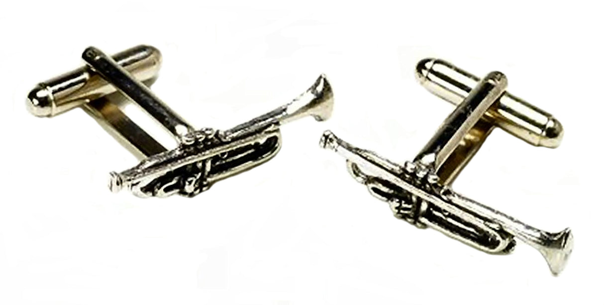 English Pewter Trumpet Cufflinks