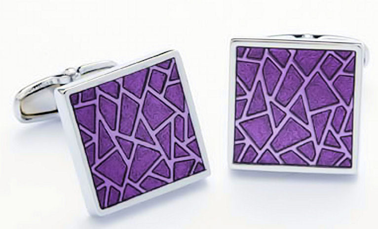 Purple Mosaic Dress Cufflinks