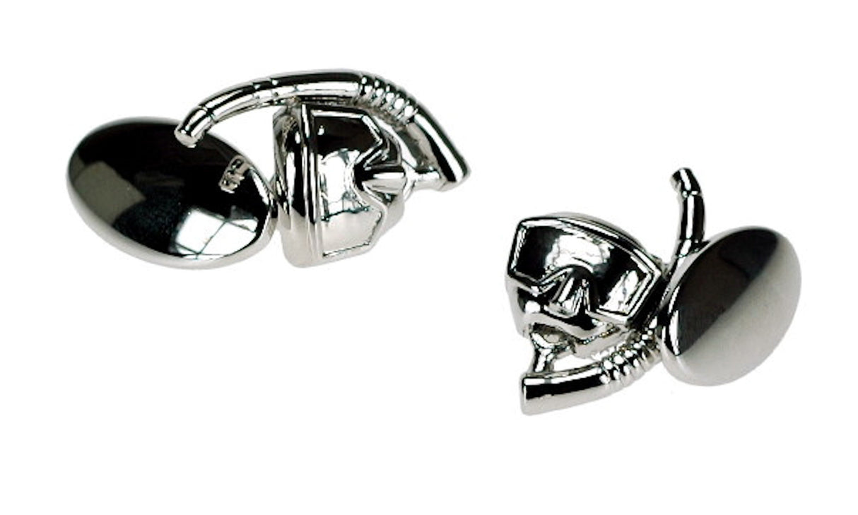 Diving Snorkel+Mask Silver Plated Chain Link Cufflinks
