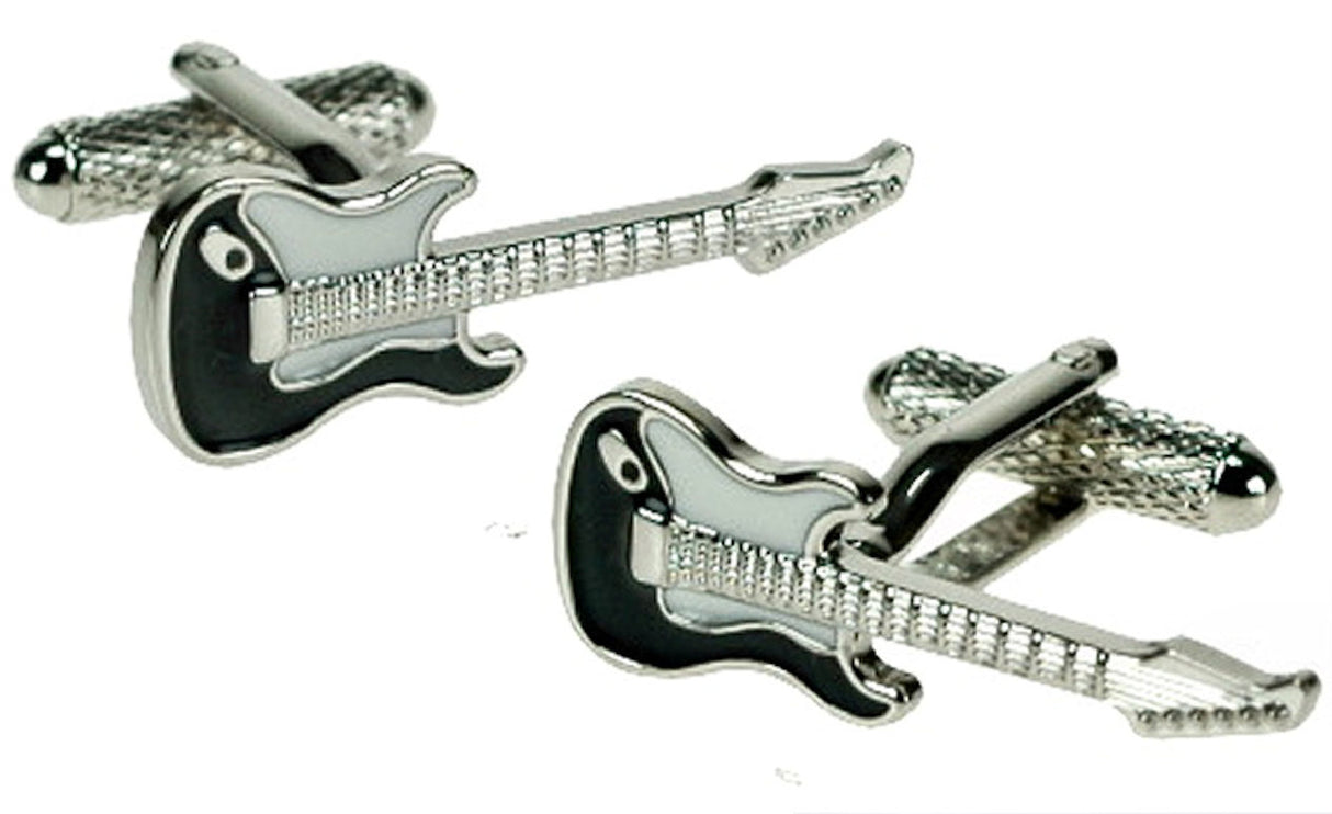 Electric Guitar Cufflinks - Black & White