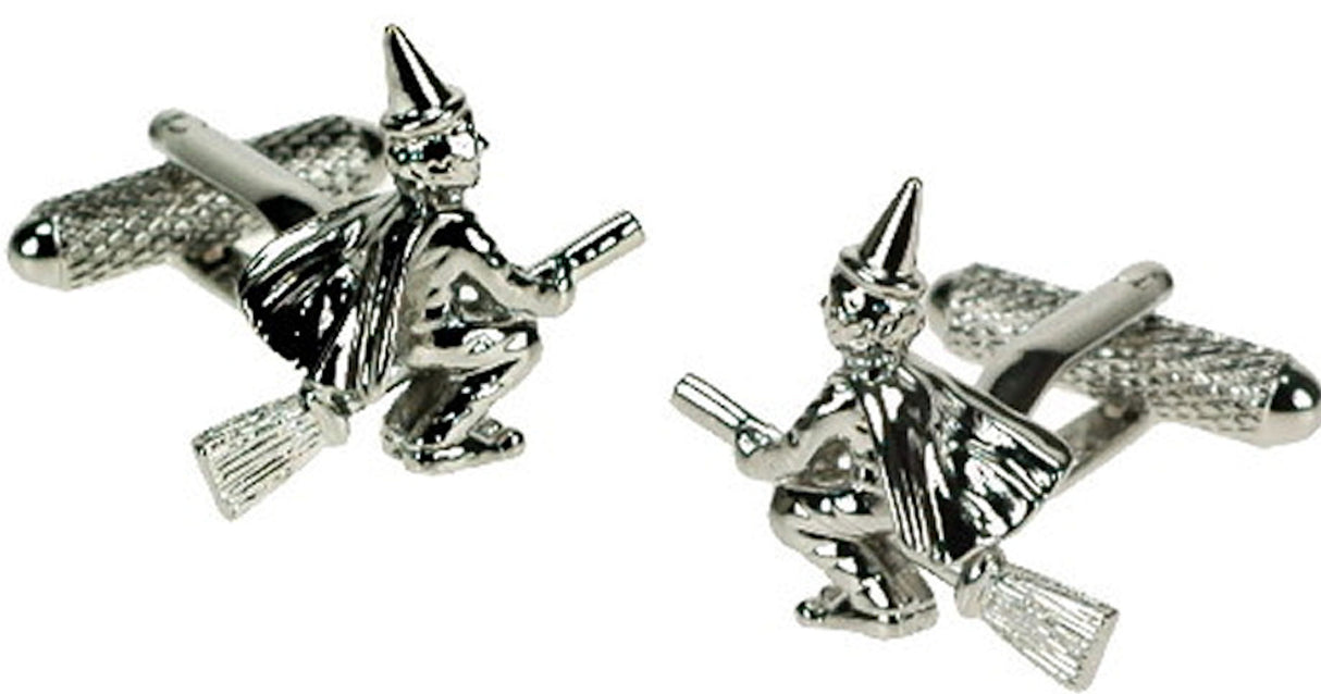Witch on Broomstick Cufflinks