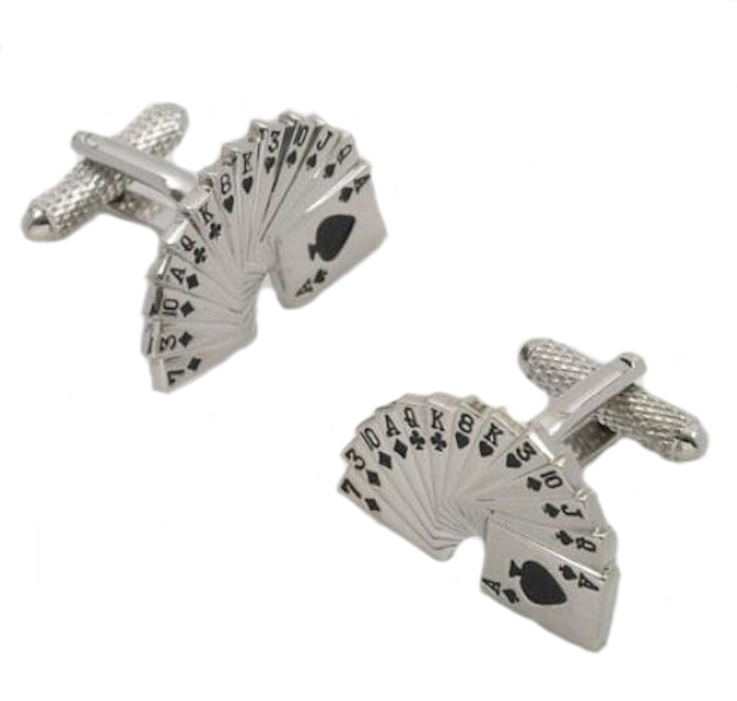 Playing Card Cufflinks - Hand of Cards