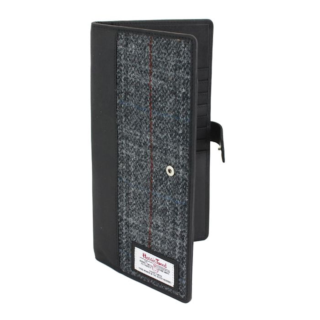 Harris Tweed Travel Document Wallet: Berneray Grey