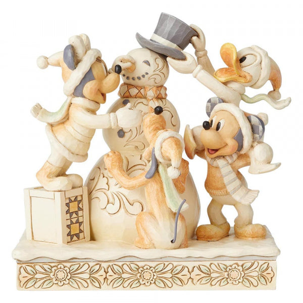 Disney Traditions White Woodland Frosty Friendship (Mickey Mouse) Figurine