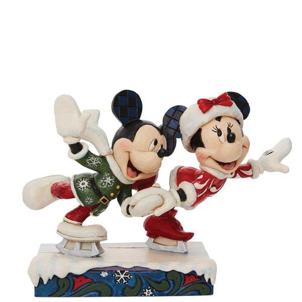 Mickey & Minnie Mouse ice skating figurine