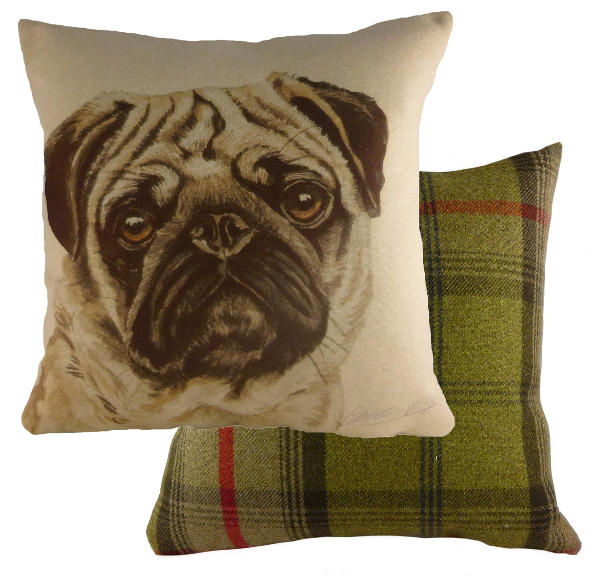 Evans Lichfield Waggydogz Cushion Cover: Pug 17x17"
