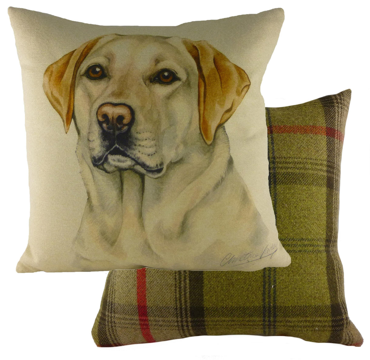 Evans Lichfield Waggydogz Cushion Cover: Yellow Labrador 17x17"