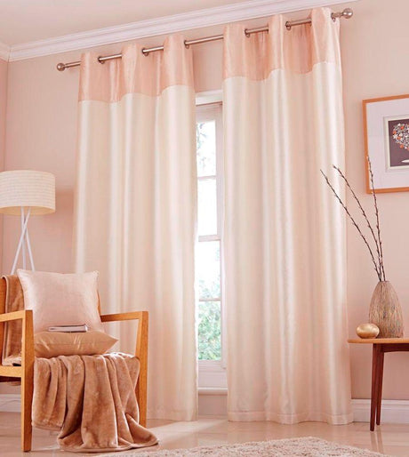 Catherine Lansfield Opulent Velvet Cream Eyelet Curtains 66" x 72"
