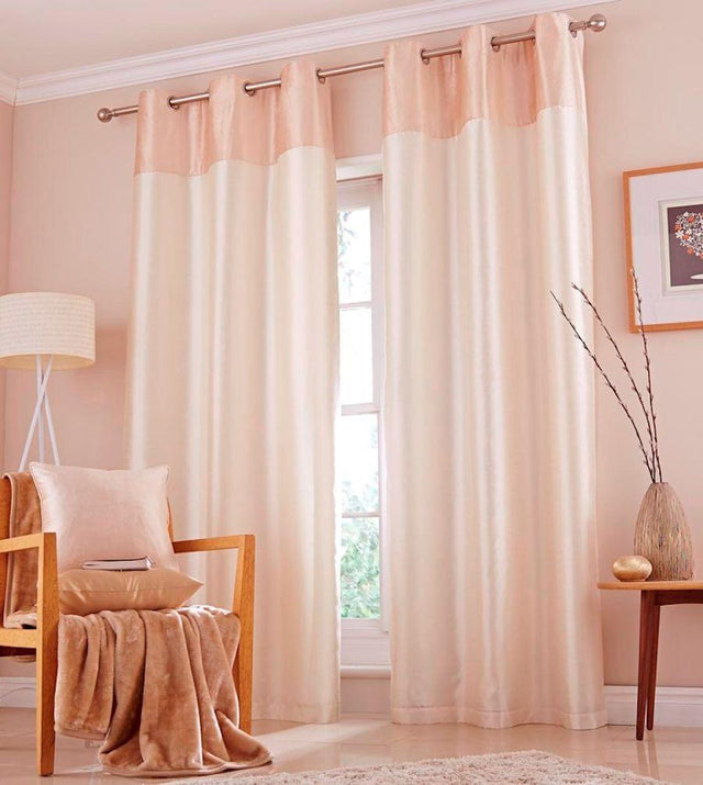 Catherine Lansfield Opulent Velvet Cream Eyelet Curtains 66" x 72"